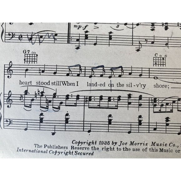 Vintage 1935 Sheet Music "On Treasure Island" Piano Chords Lyrics Cover Art - Picture 5 of 6